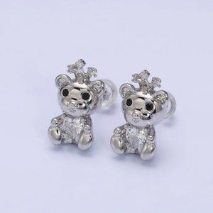 BEST SELLER! Sterling Silver Teddy Bear Earrings, Hypoallergenic